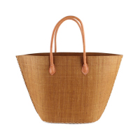 Стилна плетена лятна чанта за плаж или ежедневието Fratelli Mazzanti 60см, лешник