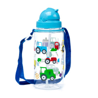 Детска бутилка за сок или вода със сламка за момче трактори Little Tractors 450мл