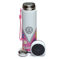 Дамски розов термос на за кафе или чай с дигитален термометър 450мл Volkswagen VW T1 Camper Bus Blue Summer Love