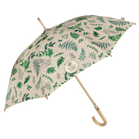 Дамски голям цял голф чадър на зелени листа Perletti Green