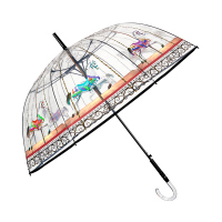 Стилен дамски прозрачен автоматичен чадър Perletti Time, въртележка