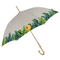 Дамски голям цял голф чадър с палмови листа Perletti Green