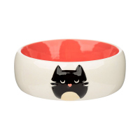 Красива керамична купа за храна за котки Feline Fine Cat Pink