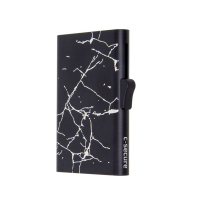 Черен алуминиев картодържател C-SECURE XL Cardholder, Black Marble